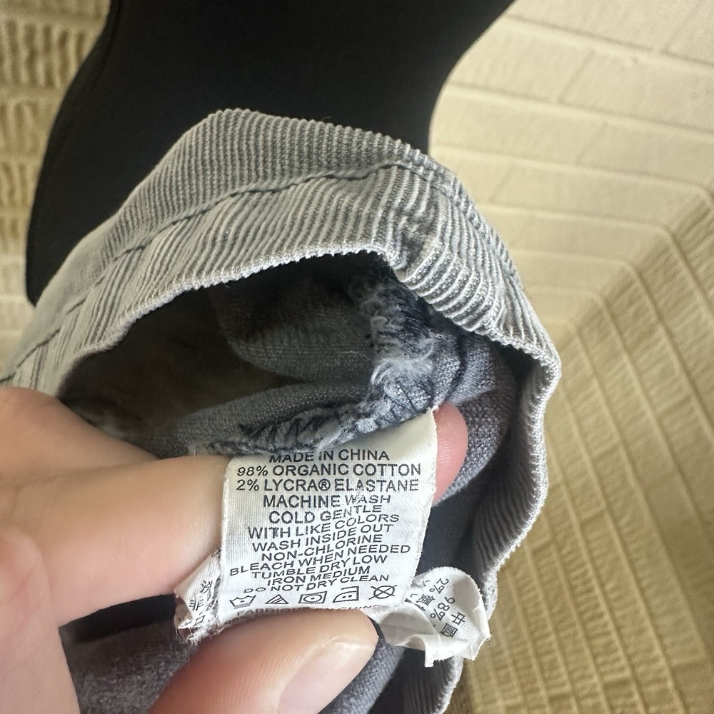 PrAna Corduroy Merrigan Shirt Dress Sz XS Gray Utility Gorpcore 3/4 Sleeve Goth - Picture 6 of 6